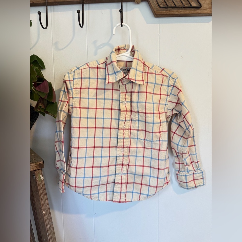 Steven Alan Kids Plaid Button-Down Shirt | Size 2 | Made in USA 🇺🇸